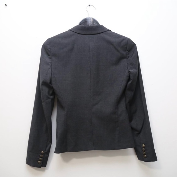 Aritzia TALULA Exeter Boyfriend Wool Blend Dark Grey Blazer Jacket Size 2 - Picture 3 of 5